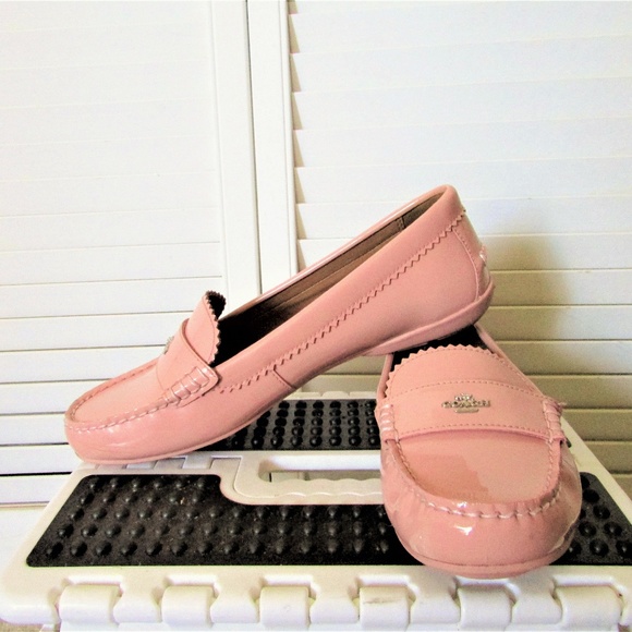 pink patent loafers